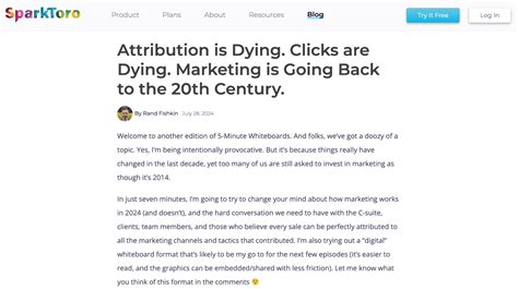 rand fishkin whiteboard|Attribution is Dying. Clicks are Dying. Marketing is Going Back to .